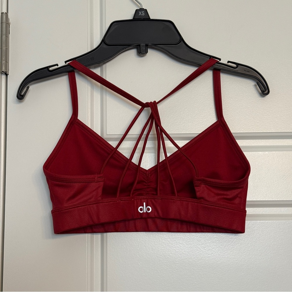 alo yoga sunny strappy bra in red (not padded) - Picture 5 of 6